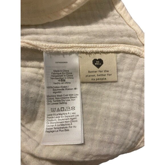 Madewell Plus Lightspun Millbrook Puff-sleeve Peplum  Size M‎ Light Yellow - Picture 10 of 10